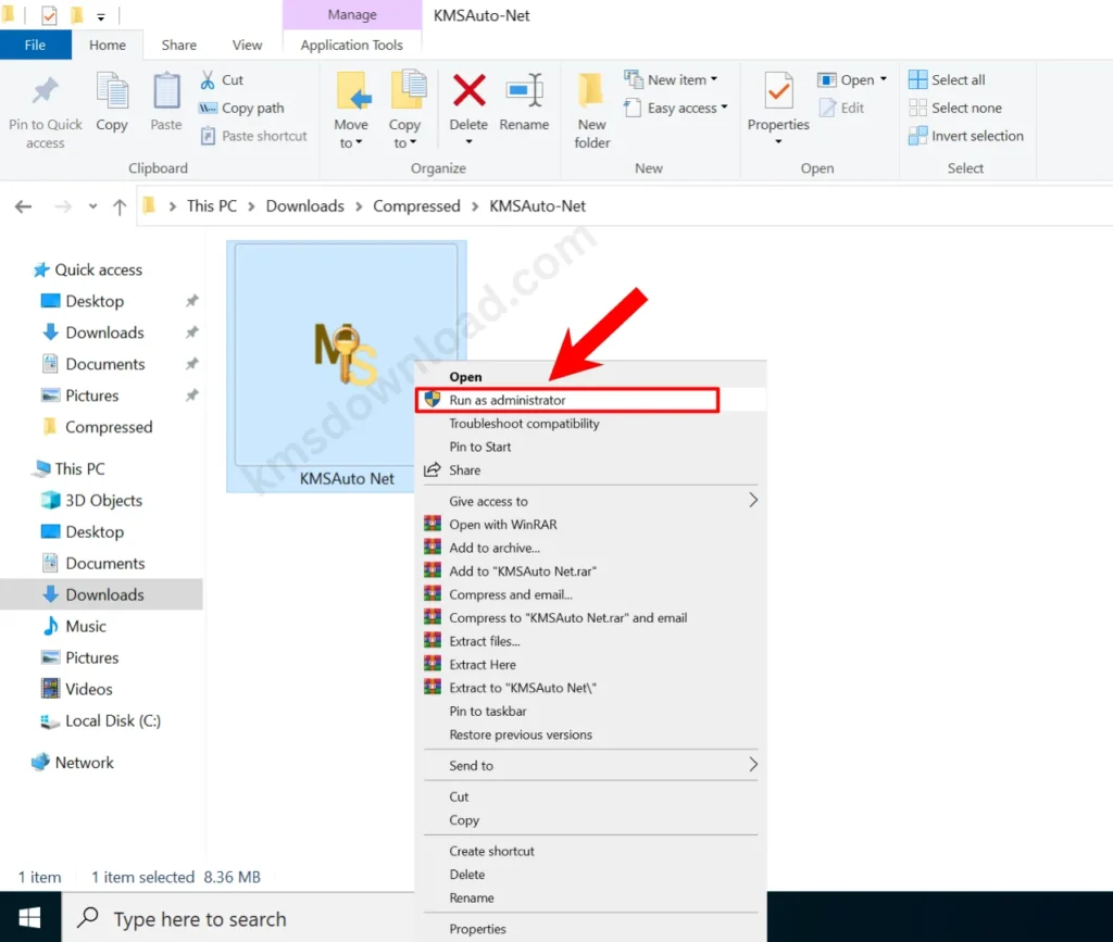 KMS Auto Run as Administrator