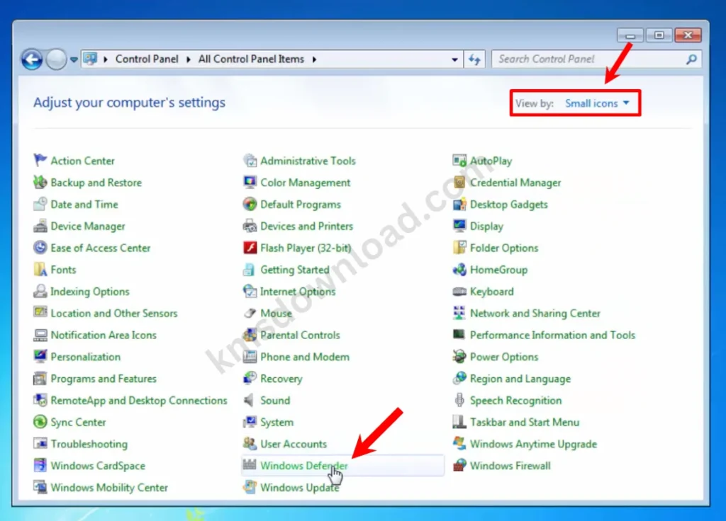 Sort Control Panel Items