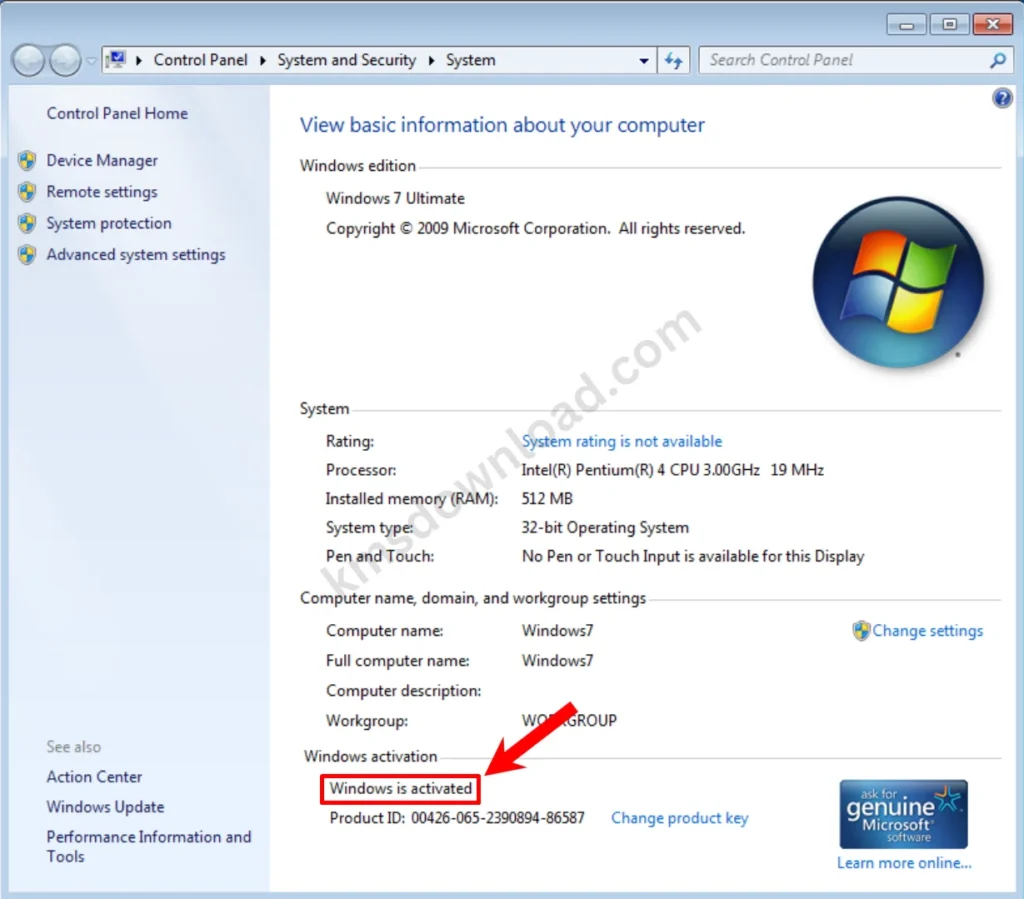 Windows 7 is Activated by Windows Loader